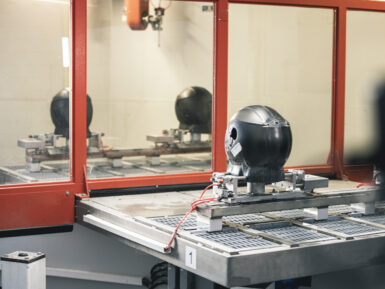 Schuberth carbon fiber helmets machined with Belotti cnc center