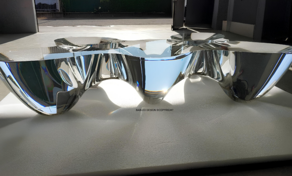 Plexiglas coffee table machined with Belotti FLA 5-axis CNC center