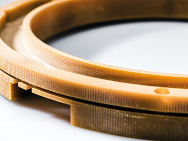 Technical plastic component machined with Belotti Nesting CNC center