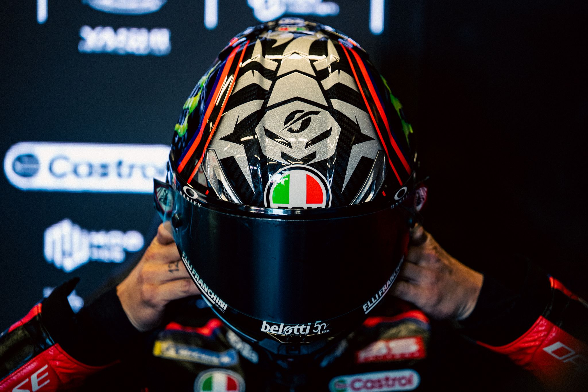 Marco Bezzecchi special helmet for Belotti 50 years